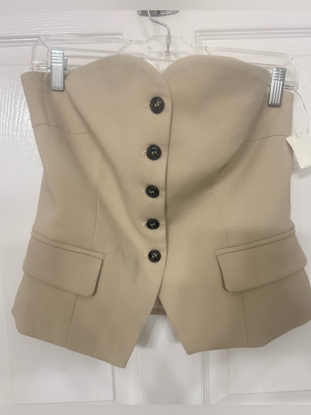 Deluc Turner Strapless Button Front Tailored Vest Top